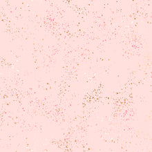 Load image into Gallery viewer, Speckled, brought to you by RSS designer Rashida Coleman Hall features subtle speckled, some metallic, blenders. We liken "speckled" to your happiest accident paint splatter turned perfect fabric background or blender. New Pale Pink is a pink background with mauve, pink and gold speckles.