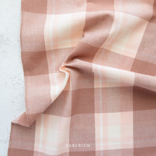 Load image into Gallery viewer, Introducing the Arcade Wovens collection by Fableism Supply Company.  Arcade Wovens  features 15 shades of yarn-dyed wovens in Fabelism&#39;s signature earth tone palette inspired by natural elements .  Cherry Blossom showcases rose, pink and peach tones.These plaids are excellent staples in quilting, homewares and garments and make gorgeous quilt backs.

