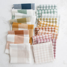 Load image into Gallery viewer, Camp Ginghams collection brings forth a classic woven style in gorgeous colors, reminiscent of retro camp uniforms. Think Moonrise Kingdom meets classic gingham! Camp Gingham is offering two sizes of yarn-dyed cotton gingham 3/8″ and 2.25″. Each size has a multitude of purposes from quilts, to apparel, to table settings! Available at globalfibershop.com.