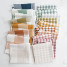 Load image into Gallery viewer, Camp Ginghams collection brings forth a classic woven style in gorgeous colors, reminiscent of retro camp uniforms. Think Moonrise Kingdom meets classic gingham! Camp Gingham is offering two sizes of yarn-dyed cotton gingham 3/8″ and 2.25″. Each size has a multitude of purposes from quilts, to apparel, to table settings! Sold at globalfibershop.com.