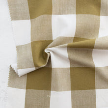 Load image into Gallery viewer, Camp Ginghams collection brings forth a classic woven style in gorgeous colors, reminiscent of retro camp uniforms. Think Moonrise Kingdom meets classic gingham! Camp Gingham is offering two sizes of yarn-dyed cotton gingham 3/8″ and 2.25″. Each size has a multitude of purposes from quilts, to apparel, to table settings! Sold at globalfibershop.com.