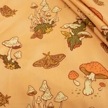 Load image into Gallery viewer, Mushrooms Peachy - The Wild Coast by Mustard Beetle - 1 yard cut