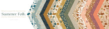 Load image into Gallery viewer, The natural earth tones in Summer Folk are the perfect nod to the late summer/early fall season. Summer Folk features sophisticated wildflower showcase prints paired with smaller scale blenders. Available at globalfibershop.com.