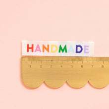 Load image into Gallery viewer, Sarah Hearts | "Handmade" Woven Sewing Labels - Rainbow Colors

