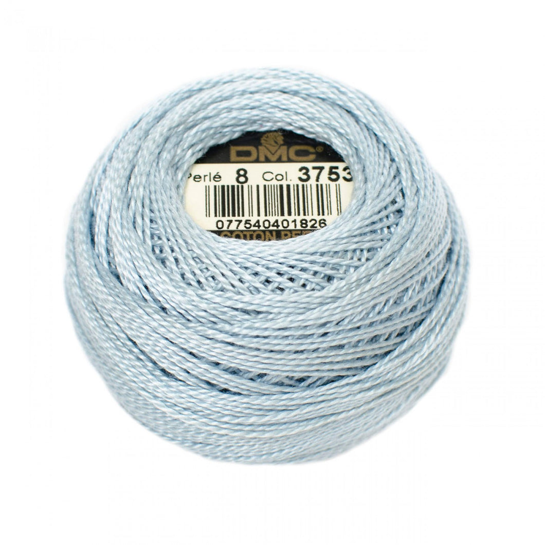 DMC | Pearl Cotton Thread Ball | Size 8 | Ultra Very Light Antique Blue