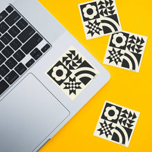 Load image into Gallery viewer, Black and White Quilt Block Sticker - Vinyl Waterproof Sticker
