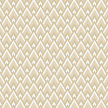 Load image into Gallery viewer, Beige and white geometric patterned fabric texture. From the Bohemian Spirit Collection by Dots &amp; Glory for Cloud9 Fabrics sold at globalfibershop.com.
