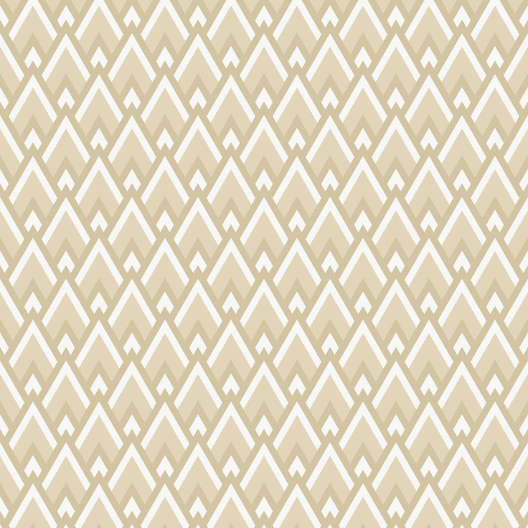 Beige and white geometric patterned fabric texture. From the Bohemian Spirit Collection by Dots & Glory for Cloud9 Fabrics sold at globalfibershop.com.