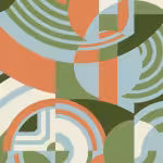 American Bold by Frank Lloyd Wright | Hoffman | Orange/Green