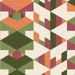 American Bold by Frank Lloyd Wright | Hollyhock | Orange/Green