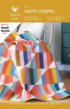 Load image into Gallery viewer, Happy Stripes is fast, easy and best of all, Stash Friendly! This quick strip pieced quilt is part of the Quilty Love stash buster series. Paper pattern available at globalfibershop.com.
