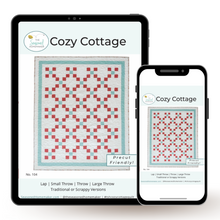 Load image into Gallery viewer, Our tradition, 3-color Cozy Cottage bundle from The Seasoned Homemaker features Art Gallery pure solids in light aqua and coral hues on a white background. Sold exclusively at globalfibershop.com.
