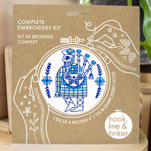 Load image into Gallery viewer, Hook, Line &amp; Tinker | Bagpiper Complete Embroidery Kit
