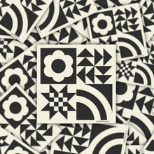 Load image into Gallery viewer, Black and White Quilt Block Sticker - Vinyl Waterproof Sticker
