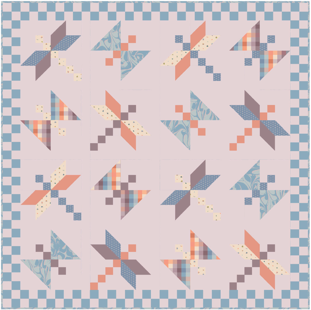 Dragonfly Lake Quilt Kit for Suzy Quilts | Slow Summer | Wild Rose