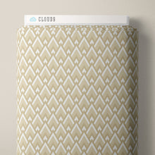 Load image into Gallery viewer, Beige and white geometric patterned fabric texture. From the Bohemian Spirit Collection by Dots &amp; Glory for Cloud9 Fabrics sold at globalfibershop.com.
