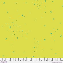 Load image into Gallery viewer, Fabric pattern with small green shapes on a yellow background
