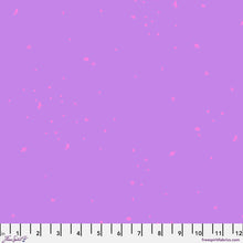 Load image into Gallery viewer, Purple fabric with pink objects pattern and ruler at the bottom
