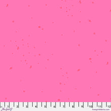 Load image into Gallery viewer, Pink fabric with small red floral patterns and a ruler at the bottom.
