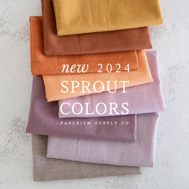 This debut collection from Fableism Supply Company now updated with 8 new shades for Spring 2024. The small woven-X provides just enough texture to elevate this gorgeous substrate to the next level.Available at globalfibershop.com.