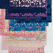 Load image into Gallery viewer, Verbena is a garden-inspired representation of Jen Hewett’s first ever garden. This timeless floral collection is stunning and promises to be “in season” all year round. 42 piece, 10&quot; square bundle, available at globalfibershop.com.
