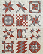 2024 Suzy Sampler Quilt in Red and Grey Wildflower Wovns by globalfibershop.com.