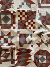 Load image into Gallery viewer, 2024 Suzy Sampler Quilt in Red and Grey Wildflower Wovns by globalfibershop.com.
