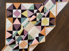 Load image into Gallery viewer, Sunny Days Quilt with geometric triangle pattern in various colors. Featuring Geo Bloom prints. Available at globalfibershop.com.
