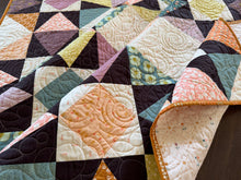 Load image into Gallery viewer, Sunny Days Quilt with geometric triangle pattern in various colors. Featuring Geo Bloom prints. Available at globalfibershop.com.
