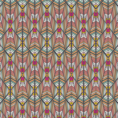 Geometric design with gold, pink, grey and green
