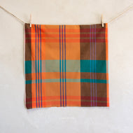 Tangerine and teal plaid from Lumiere by Fableism Supply Co. available at globalfibershop.com.