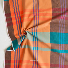 Load image into Gallery viewer, Tangerine and teal plaid from Lumiere by Fableism Supply Co. available at globalfibershop.com.

