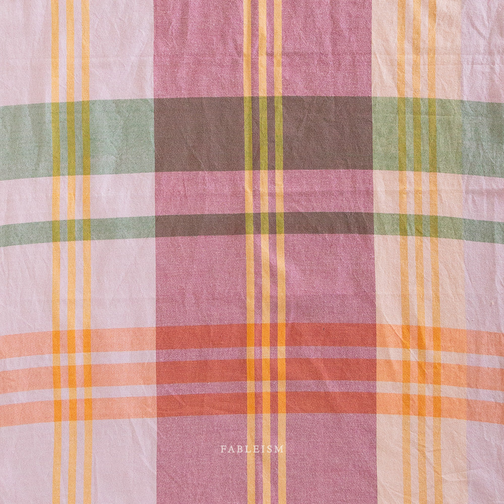 When you think light and cheery, think Lumiere. Fableism Supply Co.'s  brand new wide-width 100% cotton collection with rainbows galore. Made with the apparel sewist in mind, they created these sunshiny cottons in a sweeping bouquet of prismatic rainbow color. Go bold or go retro! These wide width plaids and checkers will make for dazzling pieces. Available at globalifbershop.com.