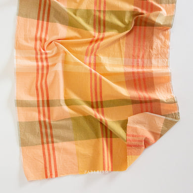 When you think light and cheery, think Lumiere. Fableism Supply Co.'s  brand new wide-width 100% cotton collection with rainbows galore. Made with the apparel sewist in mind, they created these sunshiny cottons in a sweeping bouquet of prismatic rainbow color. Go bold or go retro! These wide width plaids and checkers will make for dazzling pieces. Available at globalifbershop.com.
