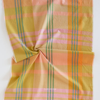 When you think light and cheery, think Lumiere. Fableism Supply Co.'s  brand new wide-width 100% cotton collection with rainbows galore. Made with the apparel sewist in mind, they created these sunshiny cottons in a sweeping bouquet of prismatic rainbow color. Go bold or go retro! These wide width plaids and checkers will make for dazzling pieces. Available at globalifbershop.com.