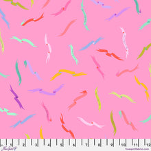 Load image into Gallery viewer, Colorful ribbons on a pink background with a ruler at the bottom.
