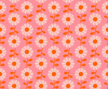 Load image into Gallery viewer, Flowerland, brought to you by Ruby Star Society designer Melody Miller, features a vibrant color palette blue, green, pink and gold - and her signature floral and butterfly prints. Available at globalfibershop.com.
