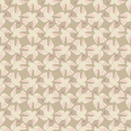 Pattern of white doves with pink wings on a beige background