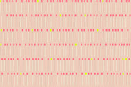 Pattern of pink and yellow vertical match sticks on a light pink background