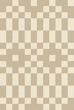 Load image into Gallery viewer, Checkered pattern with alternating light and dark squares on a beige background
