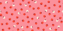 Load image into Gallery viewer, Pattern of strawberries  on a pink background
