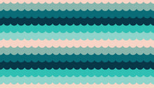 Load image into Gallery viewer, Pink and blue scalloped stripe from Poolside Too by Ruby Star Society. Available at globalfibershop.com.
