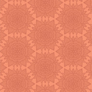 Patterned design with geometric shapes on a red background. Geo Bloom available at globalfibershop.com.