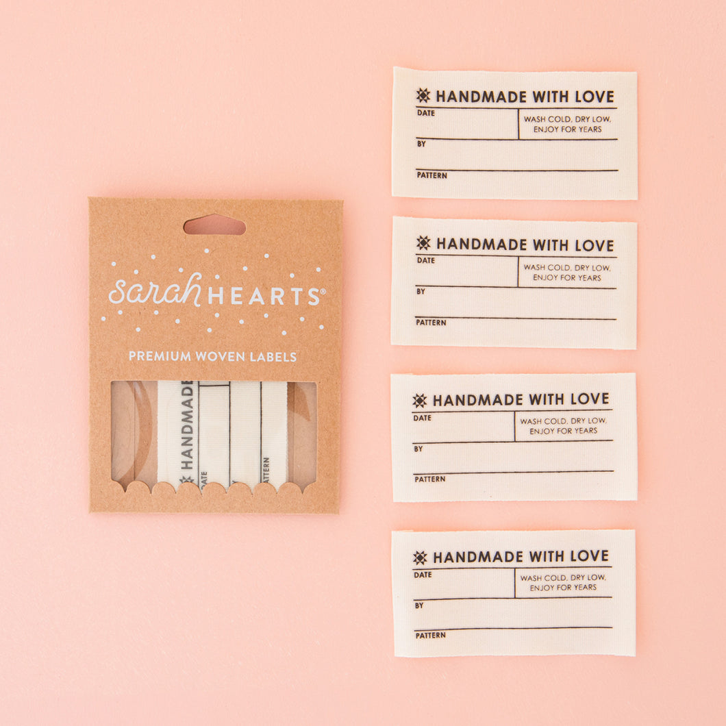 Sarah Hearts Quilt Labels | Quilt Info - Handmade with Love