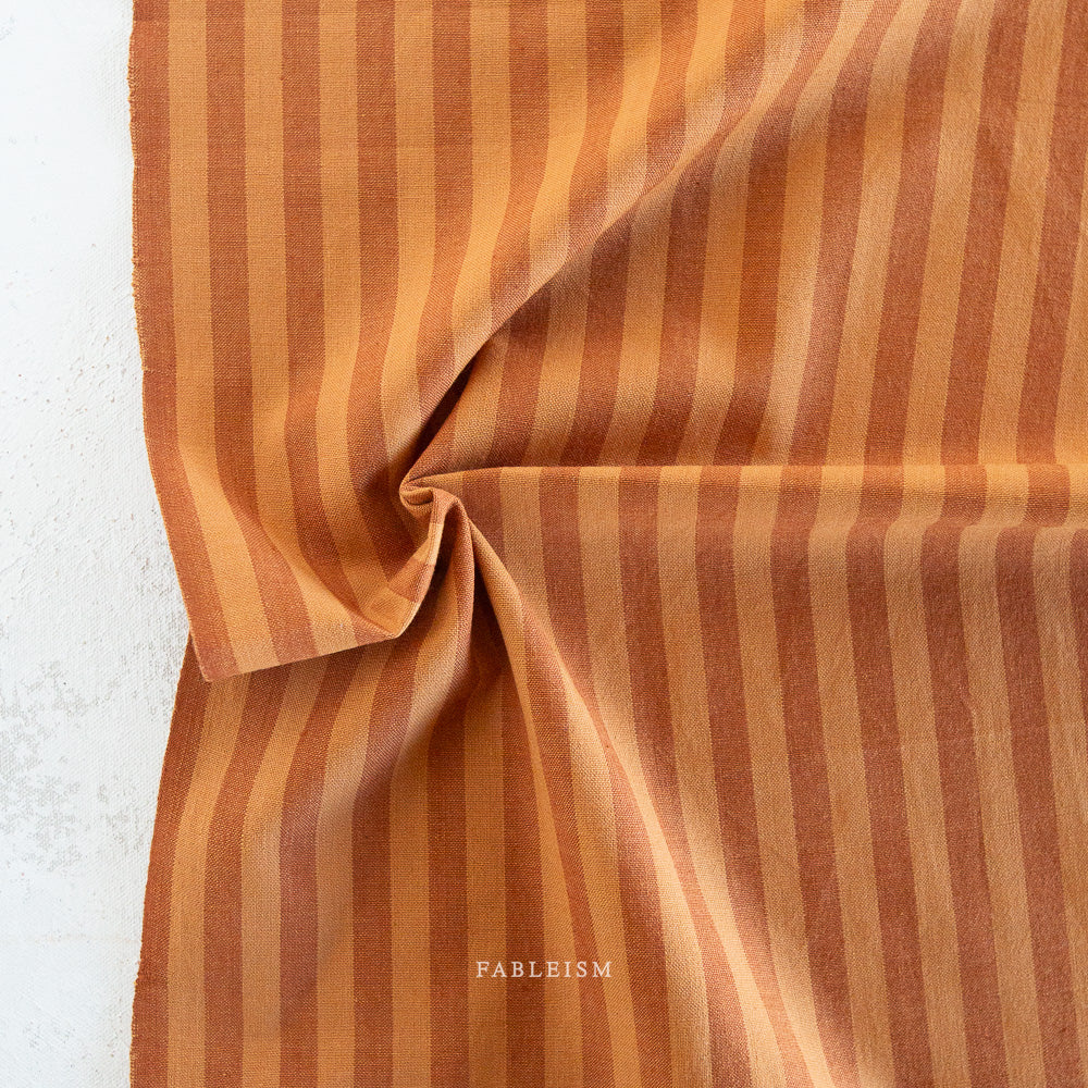 Sun Stripes, our latest two color cotton stripe fabric collection featuring an array of dazzling colors plucked from our earthy palette. From Fableism Supply Co. available at globalfibershop.com.