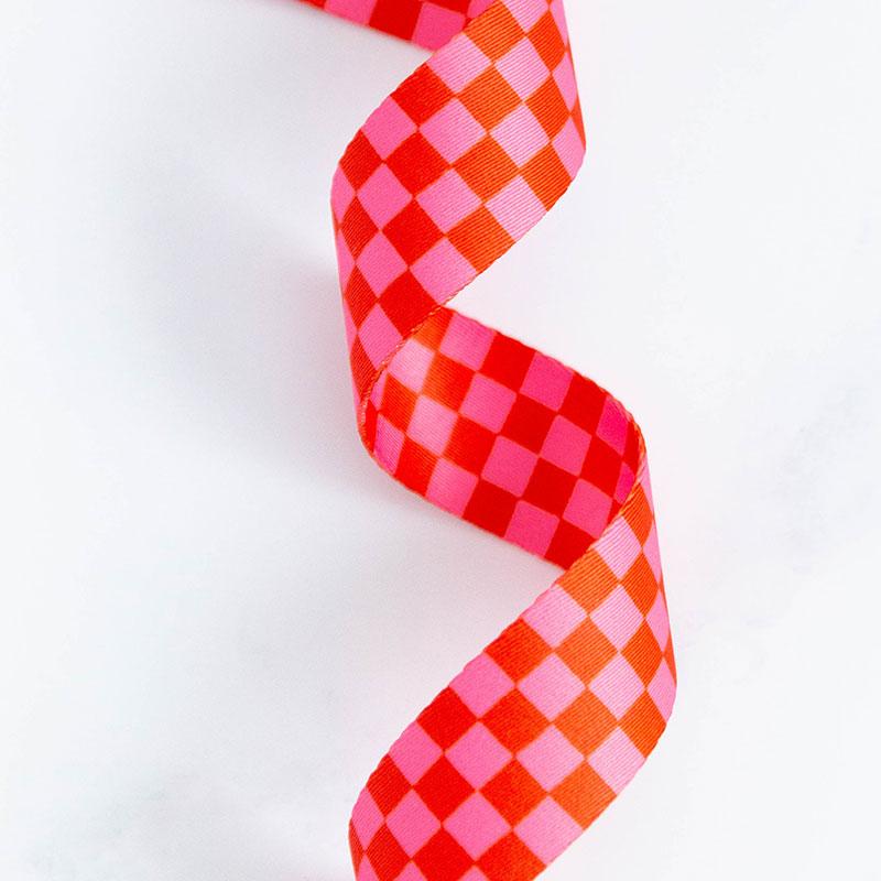Ruby Star Society Webbing | Checker Strawberry 1.5