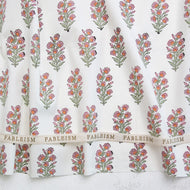Floral fabric on a white background. Indian Block Prints available at globalfibershop.com.