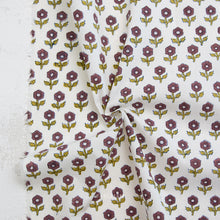 Load image into Gallery viewer, Floral patterned fabric with 'Fableism' branding on a white background. Indian Block Prints available at globalfibershop.com.
