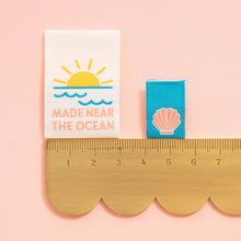 Load image into Gallery viewer, Sarah Hearts | Made Near the Ocean - Sewing Woven Clothing Label Tags
