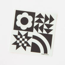 Load image into Gallery viewer, Black and White Quilt Block Sticker - Vinyl Waterproof Sticker
